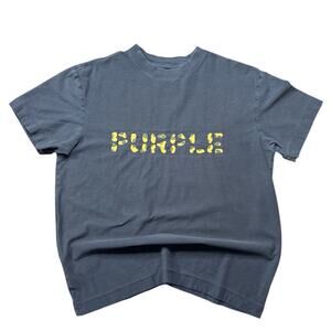 Purple Brand Logo Graphic Textured T-shirt Men Small Short Sleeve